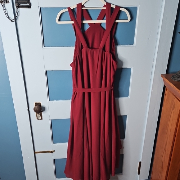 Torrid Women's Burgundy Strappy Chiffon Trapeze Women's Dress NWT - Picture 7 of 11